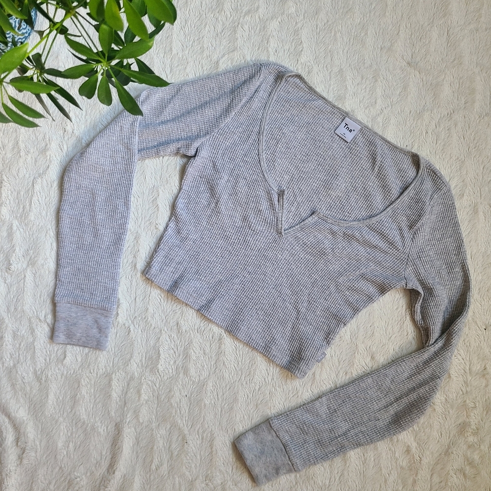TNA Cropped Waffle Long Sleeve
